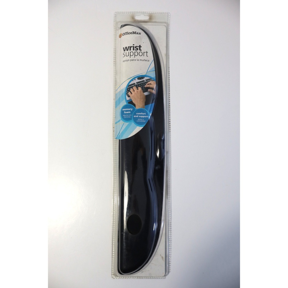 OfficeMax Black Memory‎ Foam Wrist Support Pad Ergonomic Comfort Non-Skid